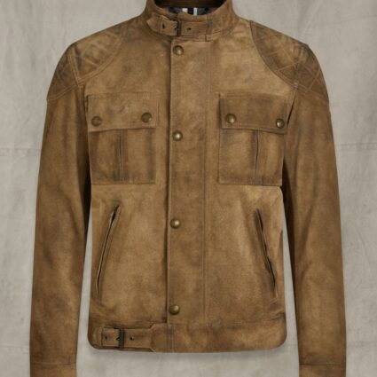 Brookstone Vintage Khaki Leather Jacket