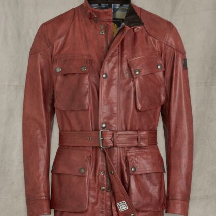 Trialmaster Panther 2.0 Racing Red Leather Jacket