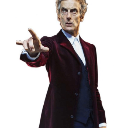 Mens 12th Doctor Who Maroon Velvet Coat