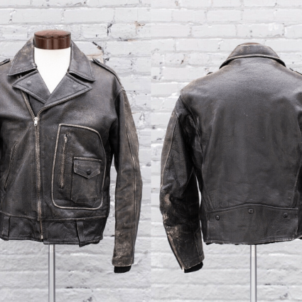 Mens 1950's D-pocket Motorcycle Leather Jacket