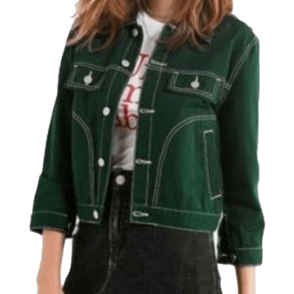 Womens May Grant 9-1-1 Corinne Massiah Green Denim Jacket
