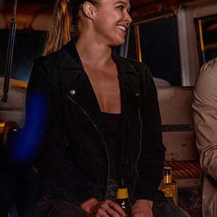 Womens Lena Bosko TV Series 9-1-1 Ronda Rousey Black Leather Jacket