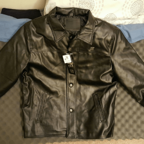 A. Collezioni Leather Jacket