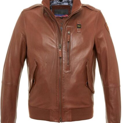 Aaron Marino Blauer Usa Boston Leather Jacket