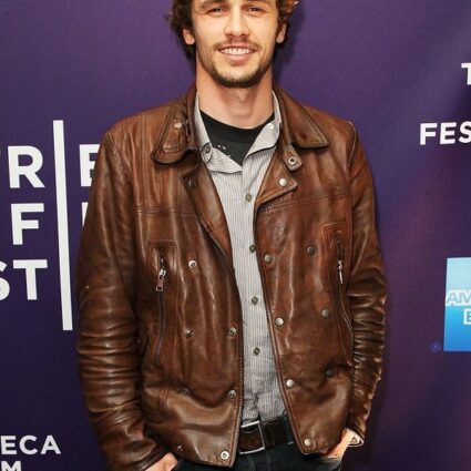 Actor James Edward Franco Brown Leather Jacket