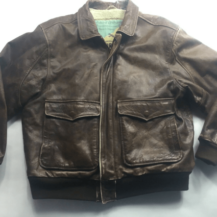 Mens Vintage Aeropostale Leather Bomber Jacket