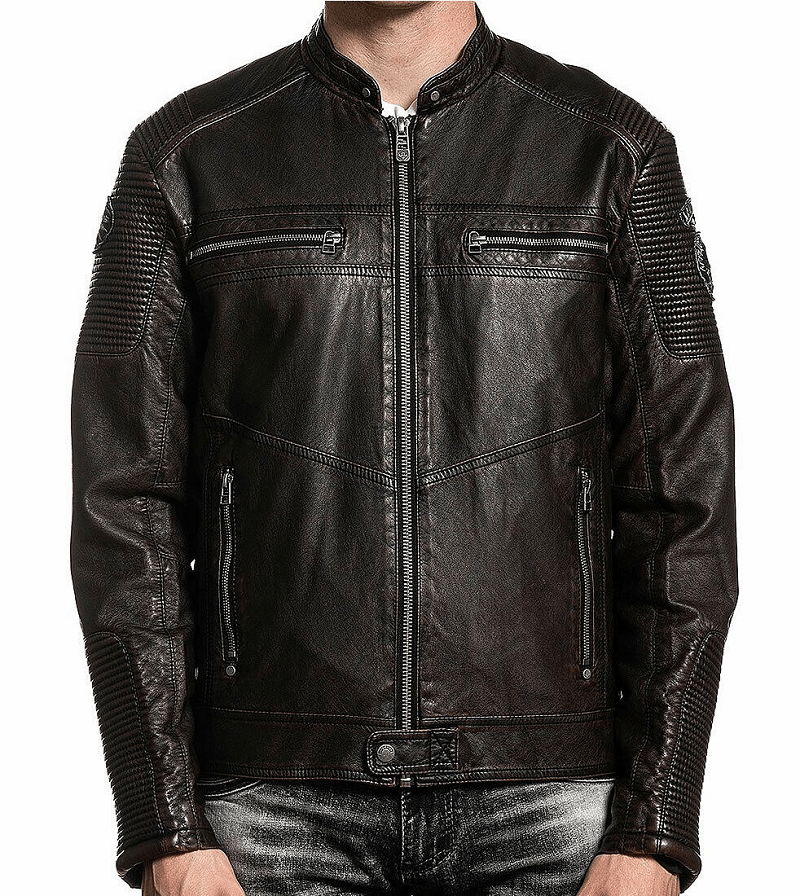 Mens Affliction Black Premium Leather Jacket - A2 Jackets