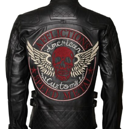 Affliction Limited Edition Black Biker Leather Jacket