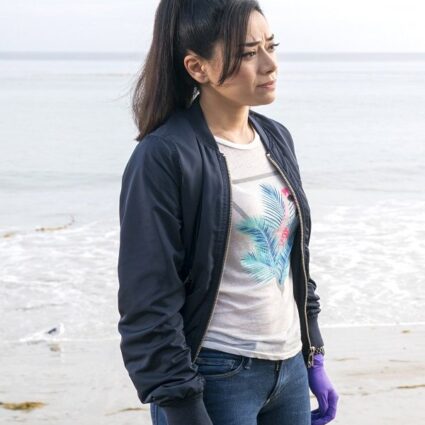 Aimee Garcia Lucifer Dark Blue Bomber Jacket