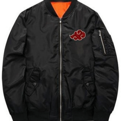 Mens Itachi Akatsuki Style Bomber Jacket