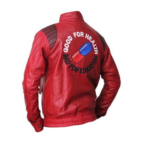 Akira Kaneda Classic Fashion Capsule Logo Red Leather Jacket