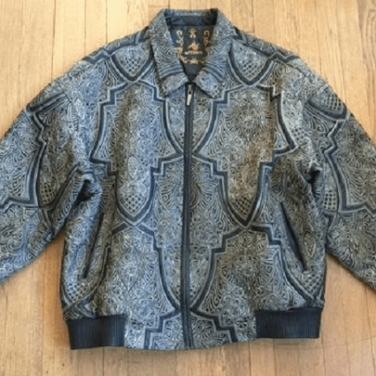 Al Wissam Embroidered Paisley Leather Jacket