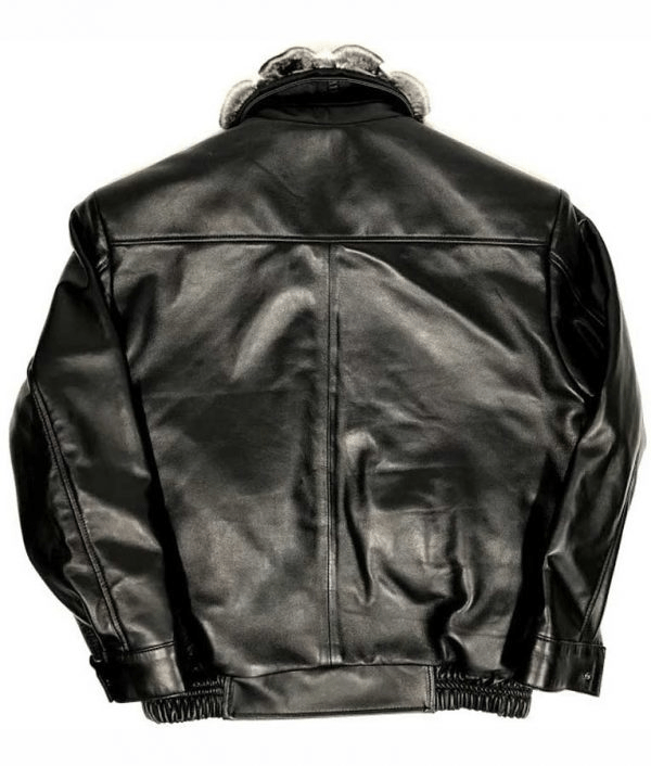 Alex Chinchilla Collar Black Leather Jacket - A2 Jackets