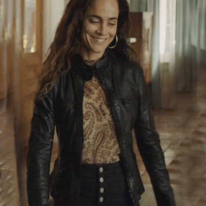 Alice Braga TV Series Queen of the South Teresa Mendoza Black Leather Jacket