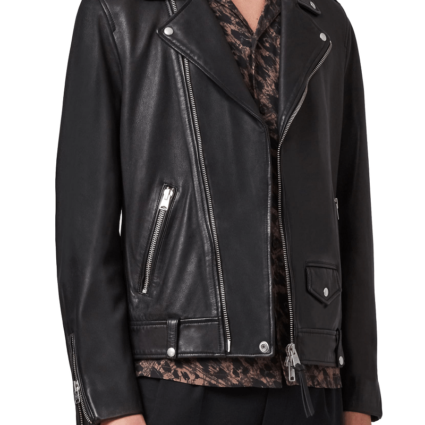 Mens Allsaints Milo Biker Leather Jacket
