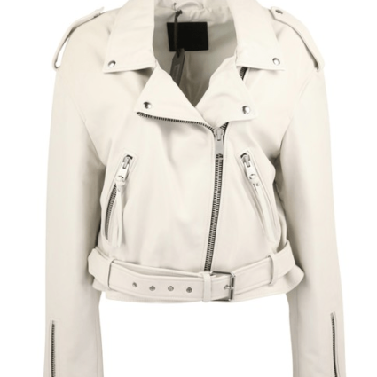 All Saints Womens Biker White Leather Jacket