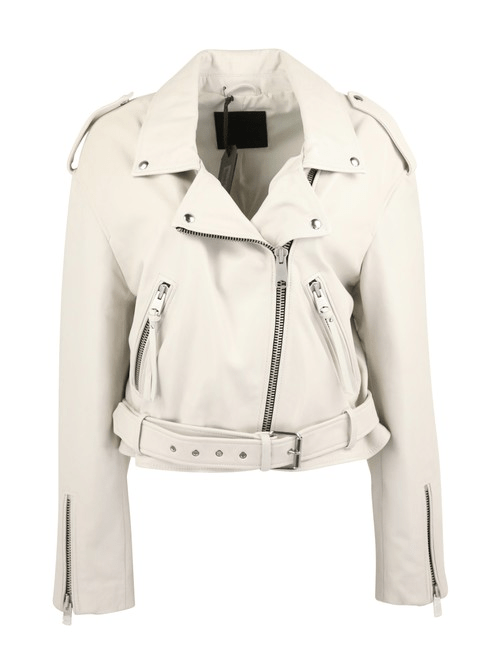 All Saints Womens Biker White Leather Jacket - A2 Jackets