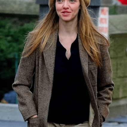 Catherine Clare Things Heard & Seen Amanda Seyfried Tweed Brown Blazer Jacket
