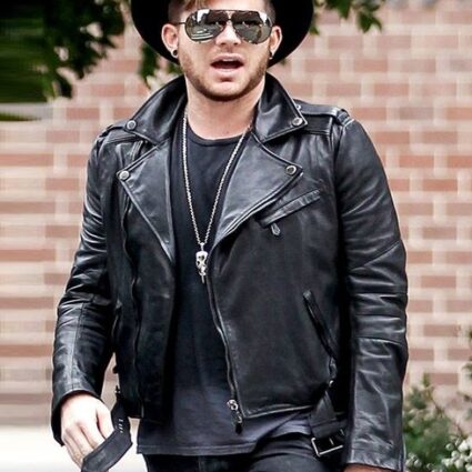 American Singer Adam Lambert Black Biker Jacket