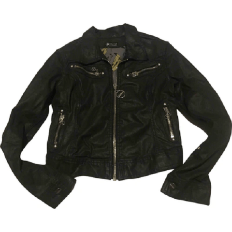 Womens Andy Warhol Biker Leather Jacket