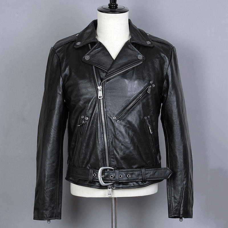 Mens Angel Biker Slim Fit Leather Jacket - A2 Jackets