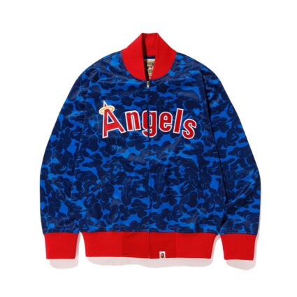 Angels BAPE X Mitchell Ness Mlb Blue Varsity Jacket