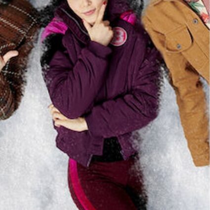 Anna Akana Let It Snow Purple Hoodie Wool Jacket