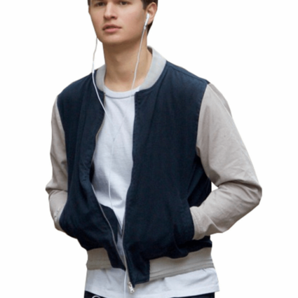 Baby Driver Movie Ansel Elgort Varsity Bomber Jacket