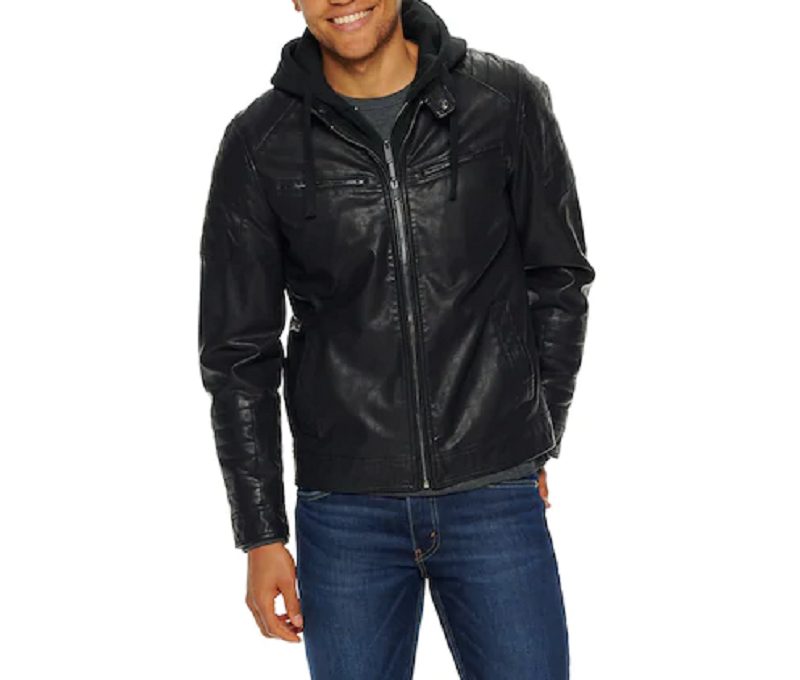 Apt. 9 Leather Moto Jacket With Removable Hood - A2 Jackets
