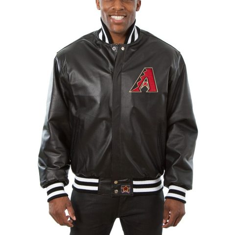 Arizona Diamondbacks Black Classic Bomber Leather Jacket