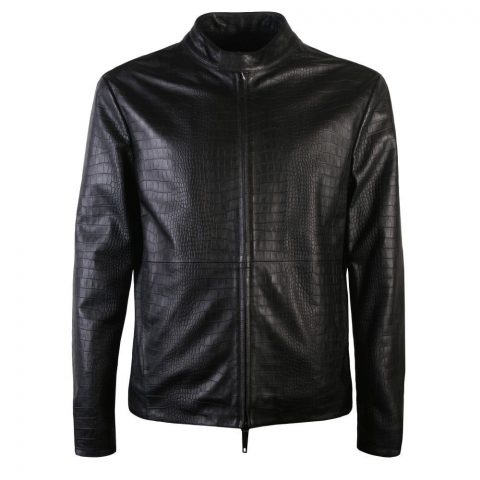 Armani Collezioni Black Leather Jacket