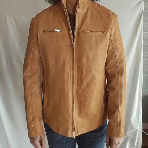 Mens Armani Collezioni Lambskin Leather Jacket