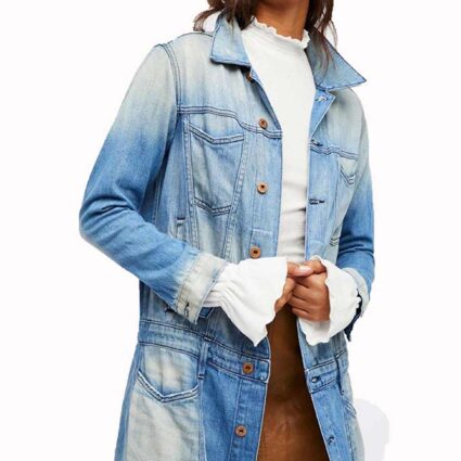 Arrow Season 7 Andrea Sixtos Blue Denim Long Coat