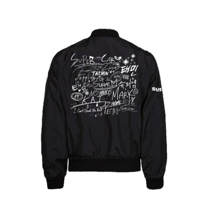 Artist Handwriting SuperM We Are The Future Live Black Bomber Jacket