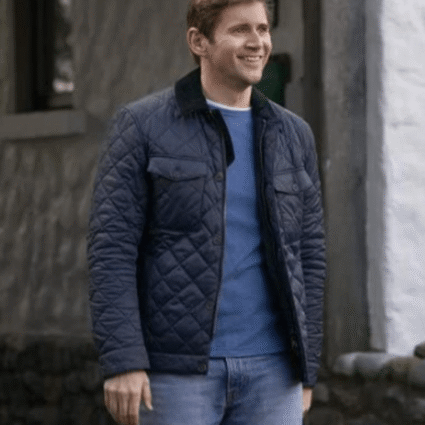 Brennan As Luck Would Have It 2021 Allen Leech Black Quilted Jacket