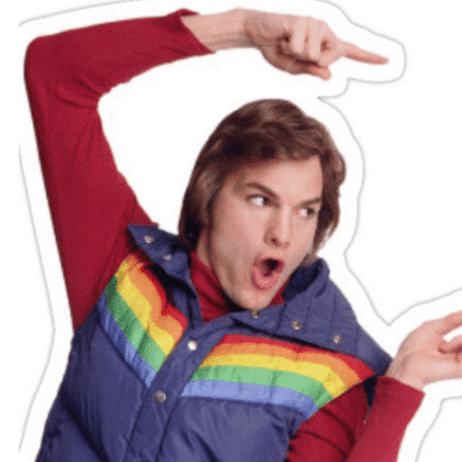 Ashton Kutcher That 70s Show Michael Kelso Blue Puffer Vest