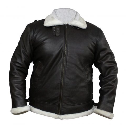 B3 White Fur Inside Winter Faux Leather Jacket