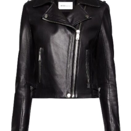 Womens BCBgeneration Winter Short Motorcycle Leather Jacket