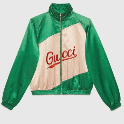 BTS Dynamite Jimin’s Gucci Green Embroided Bomber Satin Jacket