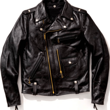 Mens Badass J-24 Biker Black Leather Jacket