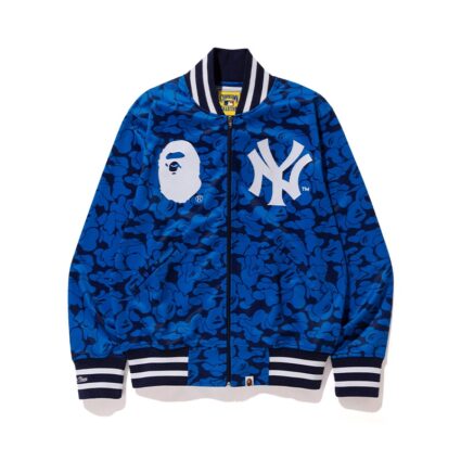 Bape X Mitchell & Ness Mlb New York Yankees Blue Varsity Jacket