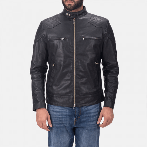 Mens David Beckham Motorcycle Leather Jacket