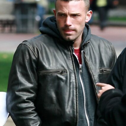 Ben Geza Affleck Black Leather Jacket