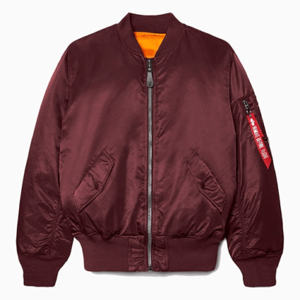 Alpha Industries Ma-1 Flight Jacket Best Burgundy Bomber Jacket