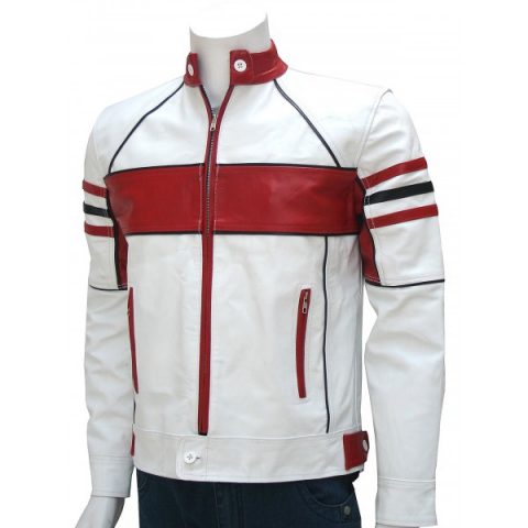 Men’s BiColor White Leather Jacket