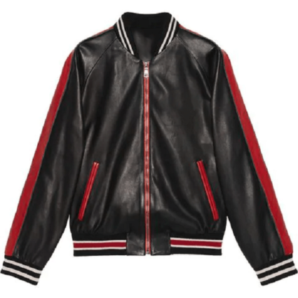 Men’s Gucci Bomber Style Leather Jacket