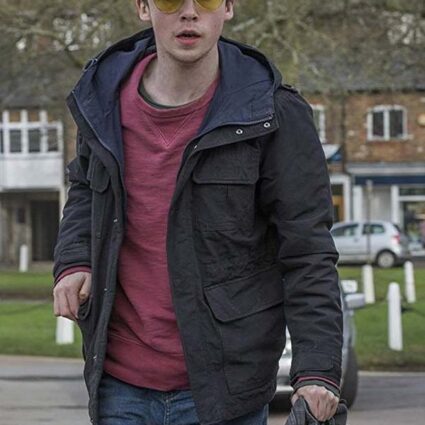Black Mirror Alex Lawther Black Cotton Hoodie Jacket
