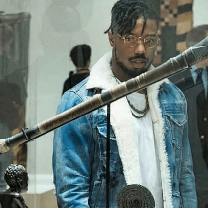 Erik Killmonger Shearling Black Panther Denim Jacket