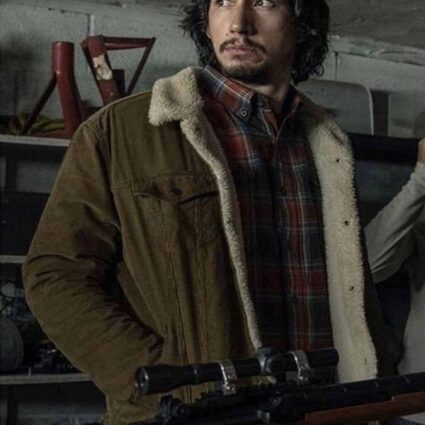 Blackklansman Adam Drive Brown Shearling Jacket