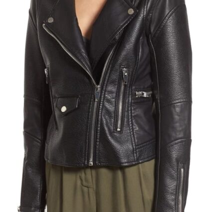 Womens BLANKNYC Rider Moto Leather Jacket